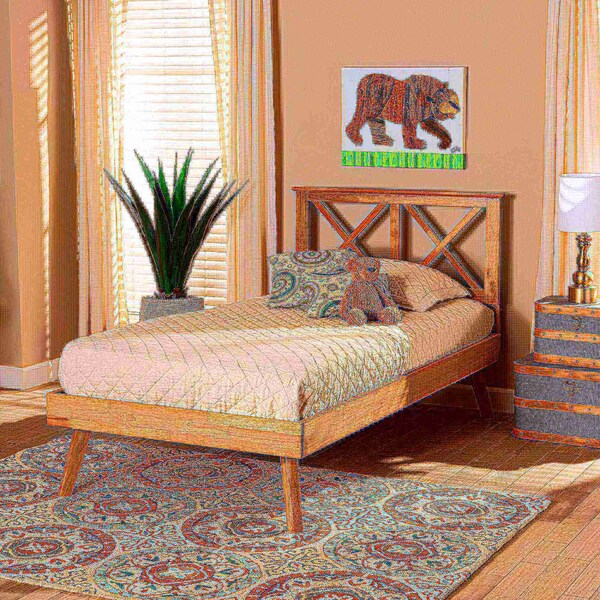 Baxton Studio Galvin Modern and Contemporary Brown Finished Wood Twin Size Platform Bed - 179-11245-ZORO