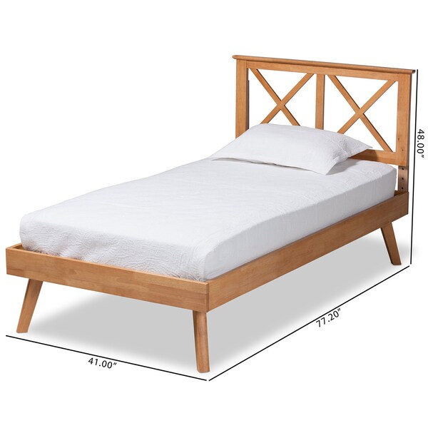 Baxton Studio Galvin Modern and Contemporary Brown Finished Wood Twin Size Platform Bed - 179-11245-ZORO