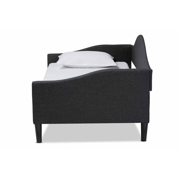 Baxton Studio Milligan Modern Charcoal Fabric Upholstered and Dark Brown Finished Wood Full Size Daybed - 203-12564