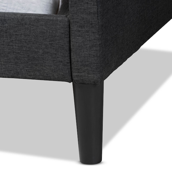 Baxton Studio Milligan Modern Charcoal Fabric Upholstered and Dark Brown Finished Wood Full Size Daybed - 203-12564