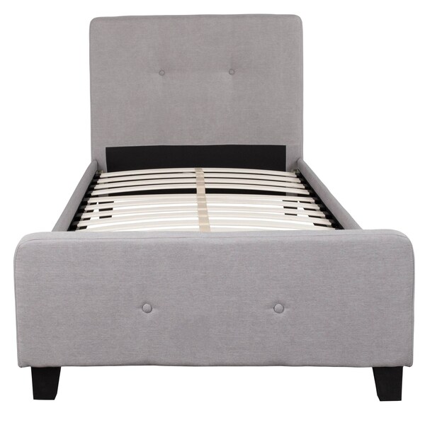 Flash Furniture Platform Bed, Tribeca, Twin, Light Gray - HG-25-GG