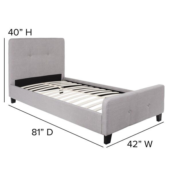 Flash Furniture Platform Bed, Tribeca, Twin, Light Gray - HG-25-GG