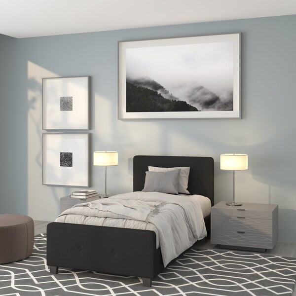 Flash Furniture Platform Bed, Tribeca, Twin, Black - HG-21-GG