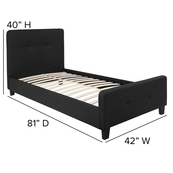 Flash Furniture Platform Bed, Tribeca, Twin, Black - HG-21-GG