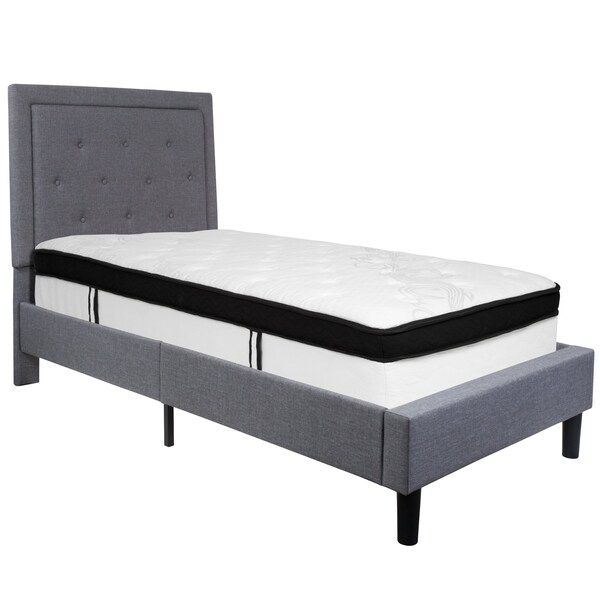 Flash Furniture Twin Platform Bed Set, Gray - SL-BMF-25-GG
