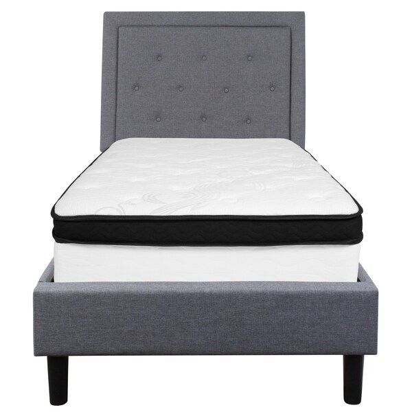 Flash Furniture Twin Platform Bed Set, Gray - SL-BMF-25-GG