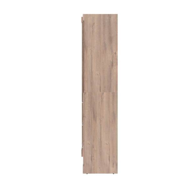 Bestar Pur Queen Murphy Bed and Storage Unit with Drawers (101W) in rustic brown - 26881-000009