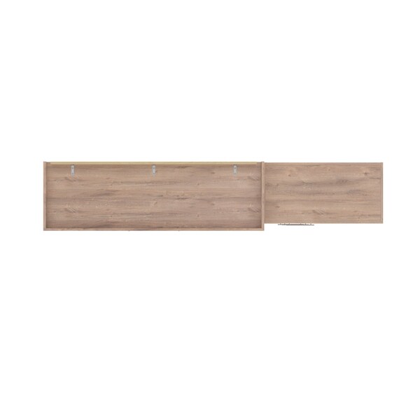 Bestar Pur Queen Murphy Bed and Storage Unit with Drawers (101W) in rustic brown - 26881-000009