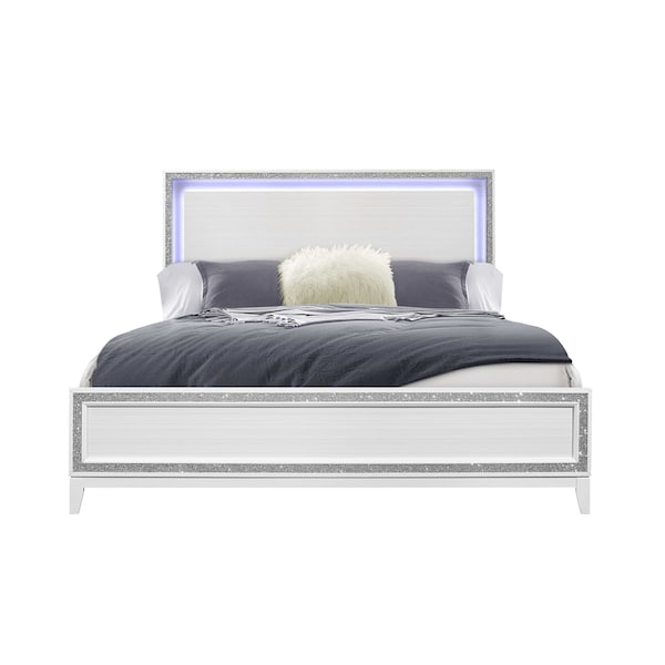 Global Furniture Usa Transitional Glam  Lily White King Bed - 3014