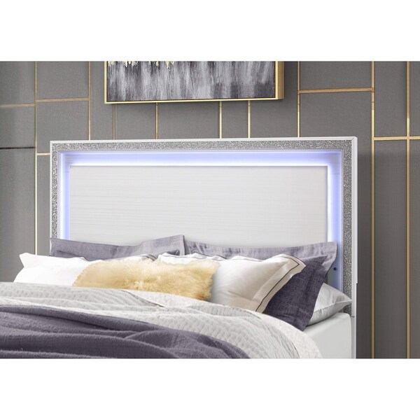 Global Furniture Usa Transitional Glam  Lily White King Bed - 3014