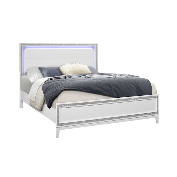 Global Furniture Usa Transitional Glam  Lily White King Bed - 3014