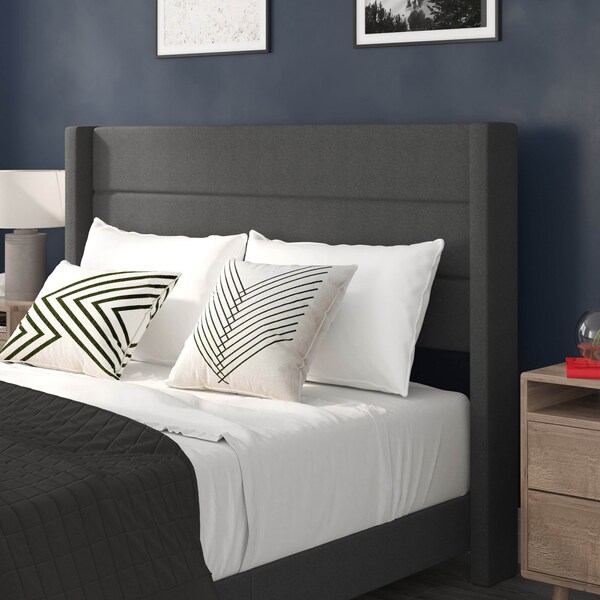 Flash Furniture Charcoal Queen Platform Bed with Headboard - YK-1078-CHAR-Q-GG