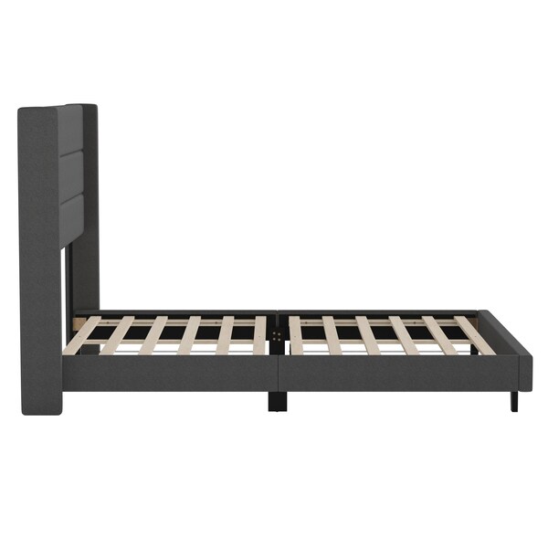 Flash Furniture Charcoal Queen Platform Bed with Headboard - YK-1078-CHAR-Q-GG