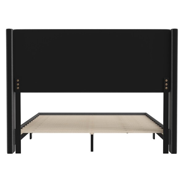 Flash Furniture Charcoal Queen Platform Bed with Headboard - YK-1078-CHAR-Q-GG
