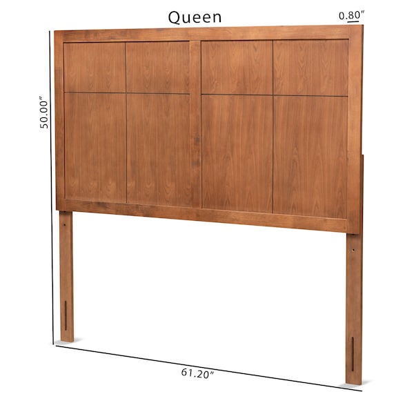 Baxton Studio Monroe Modern Transitional and Rustic Ash Walnut Finished Wood Queen Size Headboard - 181-11140-ZORO