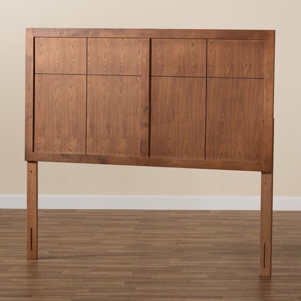 Baxton Studio Monroe Modern Transitional and Rustic Ash Walnut Finished Wood Queen Size Headboard - 181-11140-ZORO