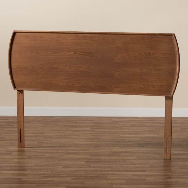 Baxton Studio Laurien Mid-Century Modern Ash Walnut Finished Wood King Size Headboard - 181-11115-ZORO