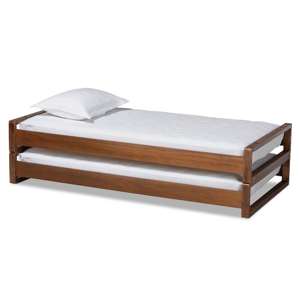 Baxton Studio Klara Walnut Finished Wood Expandable Twin Size to King Size Bed Frame - 168-10730