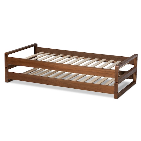 Baxton Studio Klara Walnut Finished Wood Expandable Twin Size to King Size Bed Frame - 168-10730