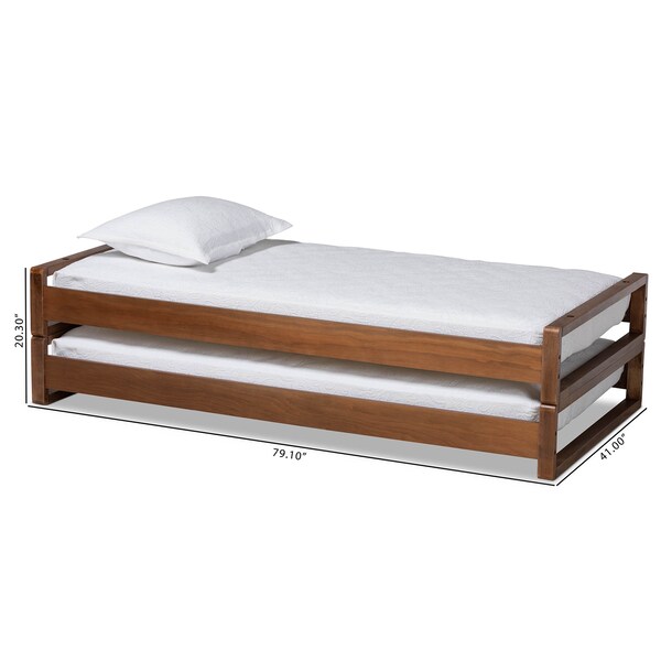 Baxton Studio Klara Walnut Finished Wood Expandable Twin Size to King Size Bed Frame - 168-10730