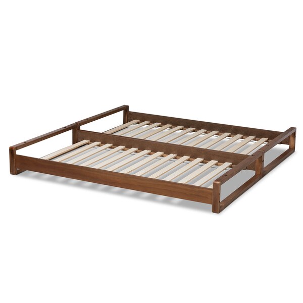 Baxton Studio Klara Walnut Finished Wood Expandable Twin Size to King Size Bed Frame - 168-10730