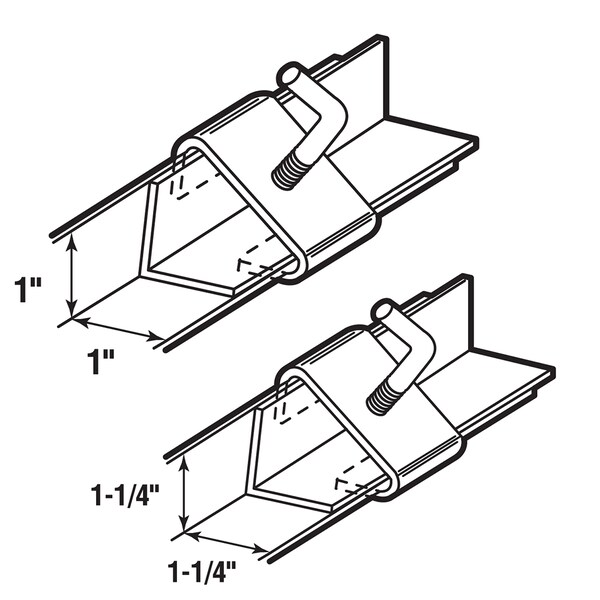 Prime-Line Bed Frame Rail Clamp Kit, Fits 1 in and 1-1/4 in. Frames, Steel Construction, Zinc Plated 2 Sets - U 11310