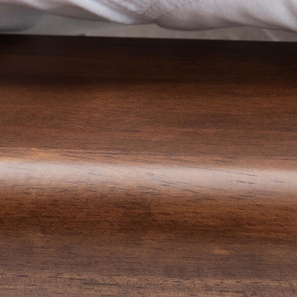 Baxton Studio Channary Mid-Century Modern Walnut Brown Finished Wood and Gold Metal King Size Bed Frame - 238-13266-ZORO