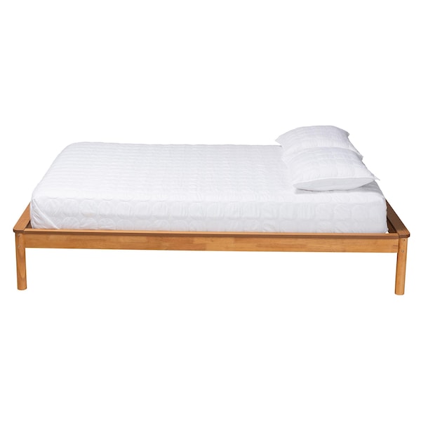 Baxton Studio Efren Mid-Century Modern Honey Oak Finished Wood Full Size Bed Frame - 236-12784-ZORO
