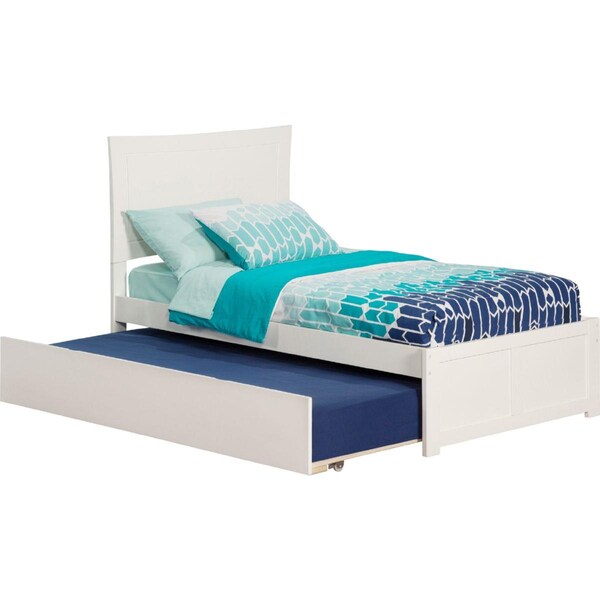 Atlantic Furniture Metro Flat Panel Foot Board with Urban Trundle Bed, White - Twin - AR9022012