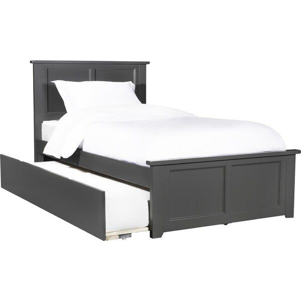 Atlantic Furniture Madison Twin Platform Bed with Matching Foot Board with Twin Urban Trundle Bed - Grey - AR8626019
