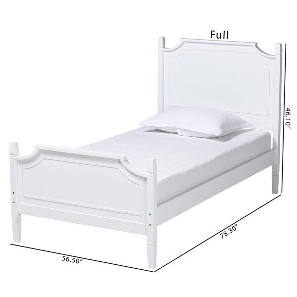 Baxton Studio Mariana Classic and Traditional White Finished Wood Full Size Platform Bed - 224-12537-ZORO