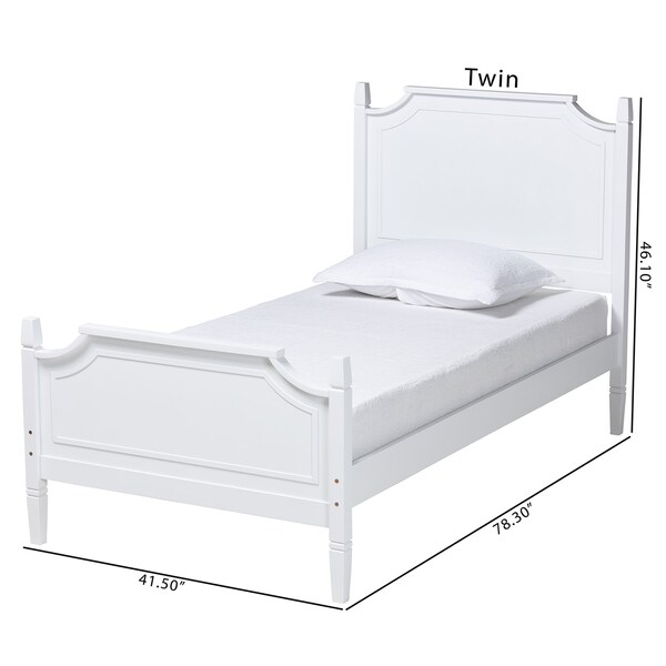 Baxton Studio Mariana Classic and Traditional White Finished Wood Full Size Platform Bed - 224-12537-ZORO