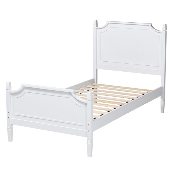 Baxton Studio Mariana Classic and Traditional White Finished Wood Full Size Platform Bed - 224-12537-ZORO