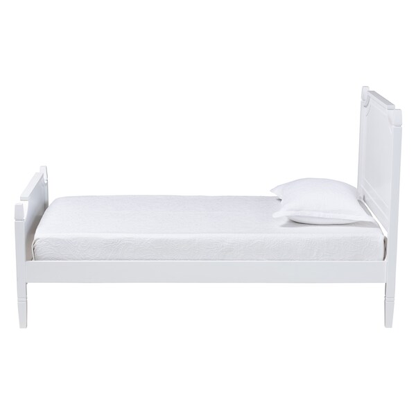 Baxton Studio Mariana Classic and Traditional White Finished Wood Full Size Platform Bed - 224-12537-ZORO