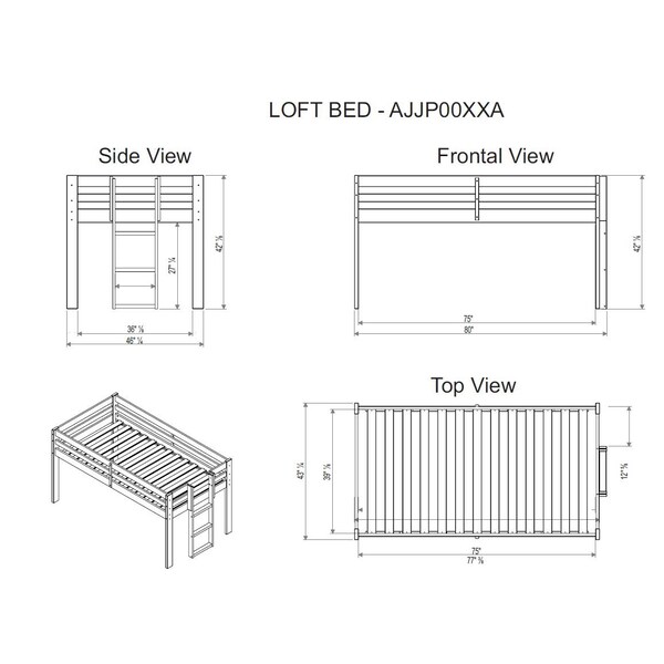 Alaterre Furniture Jasper Twin to King Extending Day Bed with Bunk Bed and Storage Drawers, Espresso - AJJP00P0