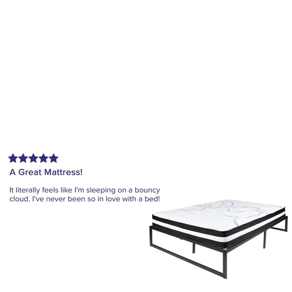 Flash Furniture Full Platform Bed Frame and 12" Mattress Set - XU-BD10001-10PSM-F-GG