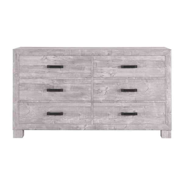 Global Furniture Usa Farmhouse Glam Paper Nolan Grey King Bed Group - 4454