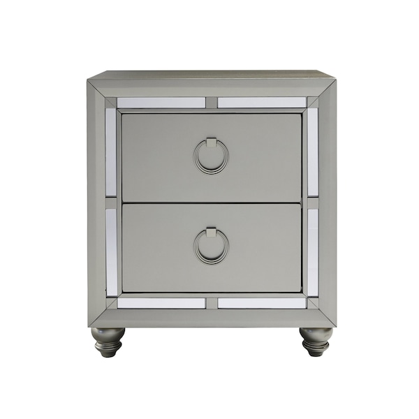 Global Furniture Usa Transitional Glam Mirrored Riley Silver Queen Bed Group - 2883