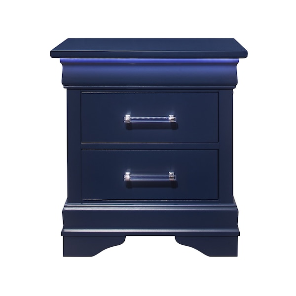 Global Furniture Usa Traditional Glam Rich Blue W /LED Charlie Blue Full Bed Group With Led - 2779