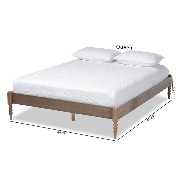 Baxton Studio Cielle Weathered Grey Oak Finished Wood King Size Platform Bed Frame - 161-10192
