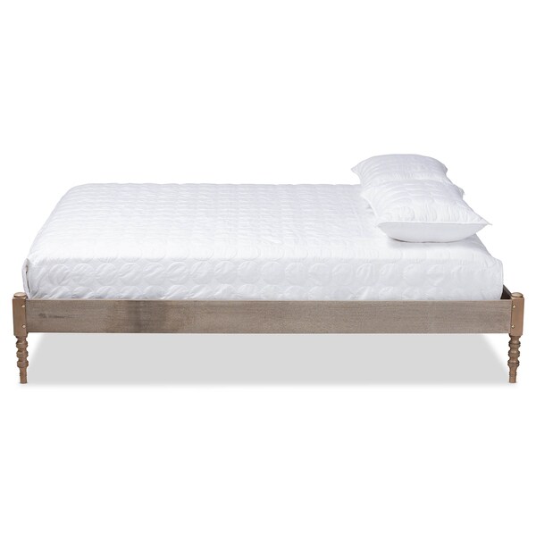 Baxton Studio Cielle Weathered Grey Oak Finished Wood King Size Platform Bed Frame - 161-10192
