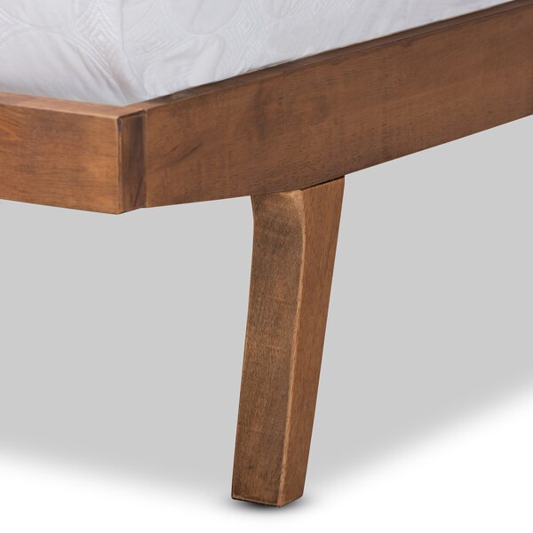 Baxton Studio Jarlan ModernGrey Fabric Upholstered and Walnut Brown Finished Wood Platform Bed-Full - 197-11579-ZORO