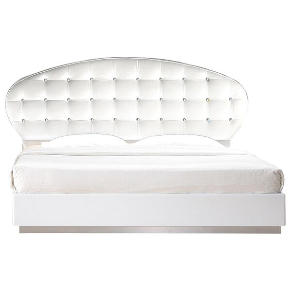 Best Master Furniture France White Modern Platform Queen Bed - FRANCE QUEEN BED