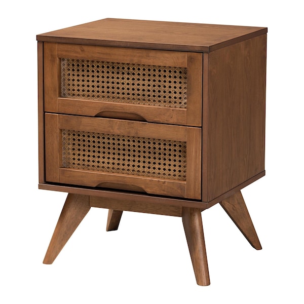 Baxton Studio Demeter Mid-Century Modern Walnut Brown Finished Wood King Size 3-Piece Bedroom Set - 242-9409-9430-11298-11298-ZORO