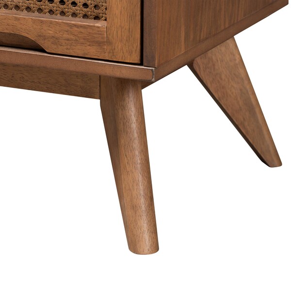 Baxton Studio Demeter Mid-Century Modern Walnut Brown Finished Wood King Size 3-Piece Bedroom Set - 242-9409-9430-11298-11298-ZORO