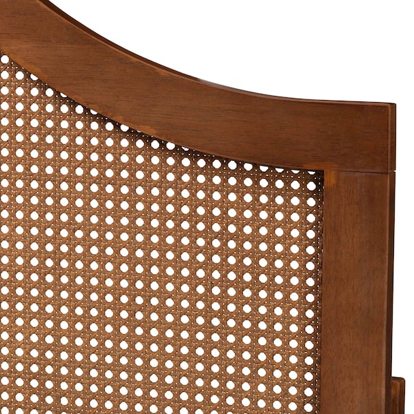 Baxton Studio Camila Classic and Traditional Ash Walnut Finished Wood Queen Size Headboard with Rattan - 238-12668-ZORO