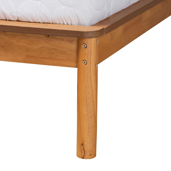 Baxton Studio Efren Mid-Century Modern Honey Oak Finished Wood King Size Bed Frame - 236-12786-ZORO
