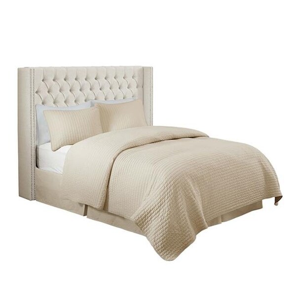 Madison Park Madison Park MP116-0356 Amelia Upholstery Headboard; King; Offwhite - MP116-0356