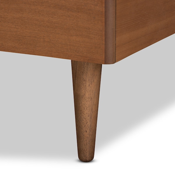 Baxton Studio Rin Mid-Century Modern Walnut Brown Finished Wood Twin Size Platform Bed - 186-11138-11158-ZORO