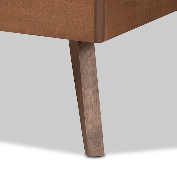 Baxton Studio Takeo Mid-Century Modern Transitional Ash Walnut Finished Wood Twin Size Platform Bed - 180-11150-11159-ZORO